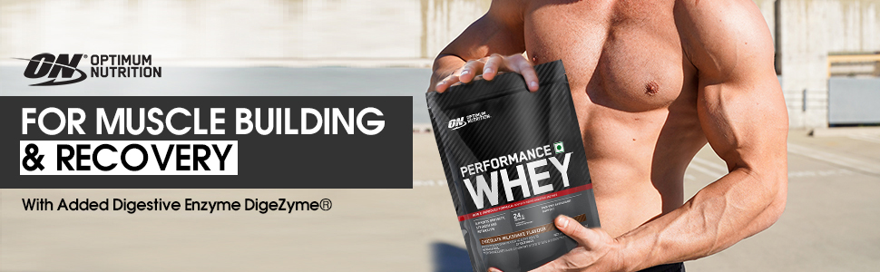 Optimum Nutrition (ON) Performance Whey Protein Powder, 24g Protein,0.5Kg (Chocolate Milkshake), Ultra-Filtered and Concentrated All-Whey Protein