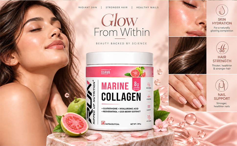 Ripped Up Nutrition Marine Collagen Powder | 8.9g Collagen + 200mg Glutathione | Zero Sugar, No Fishy Smell | Skin Glow, Anti-Aging, Hair & Nails | Hyaluronic Acid, Goji Berry, Resveratrol | 200g – Black Currant