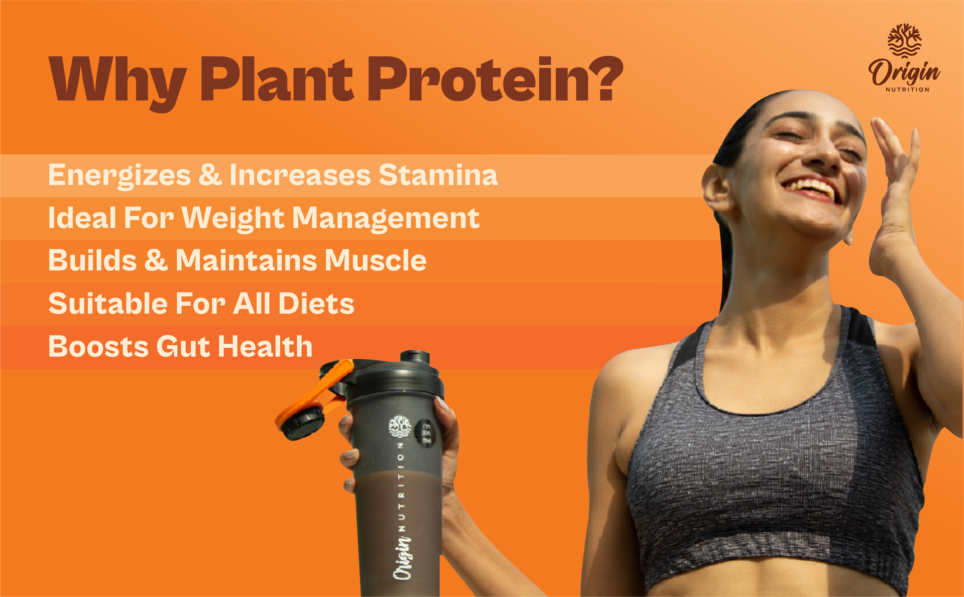 Origin Nutrition Plant Protein | Unflavoured |25g Pea & Pumpkin Seed Blend | No Flavour, No Sweeteners, Heat Stable | All Essential Amino Acids | Gut-Friendly, No Bloat | Lab-Tested |8 Servings, 260g Jar