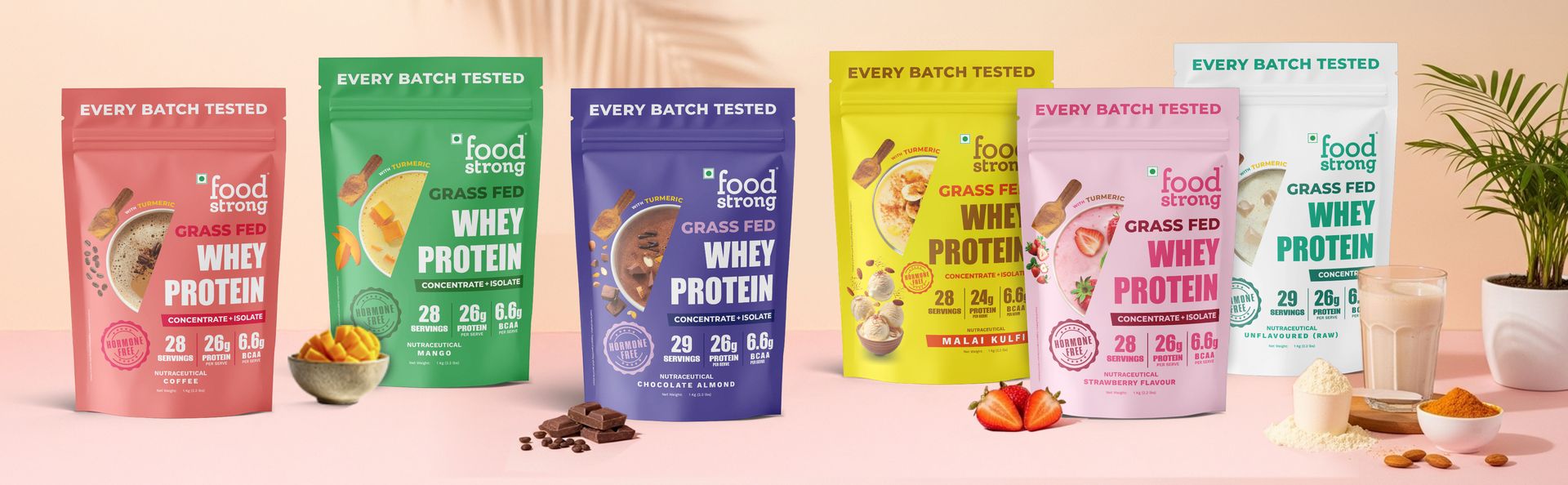 Foodstrong Whey Protein Powder Vanilla 26g Protein 1KG Premium Quality