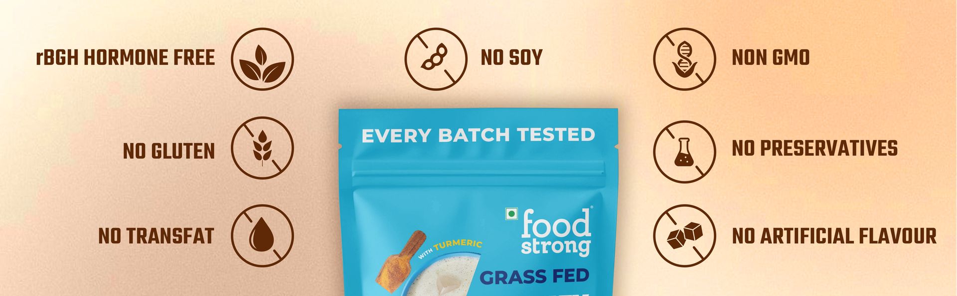 Foodstrong Whey Protein Powder Vanilla 26g Protein 1KG Premium Quality