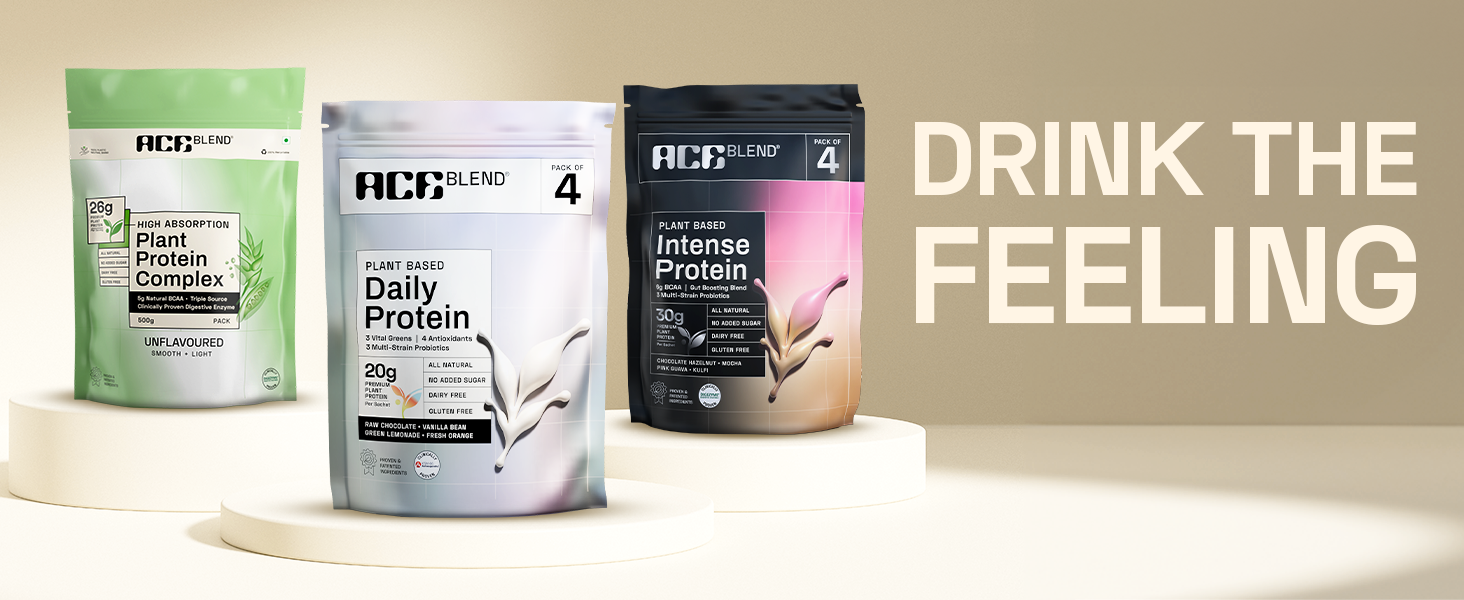 Ace Blend Daily 20G Plant Protein (30 Servings)| Pea & Brown Rice Isolate | 3 Vital Greens 4 Antioxidants 3 Probiotics | Boosts Strength, Recovery & Fat Loss | For Men & Women | Vanilla Flavour, 960g