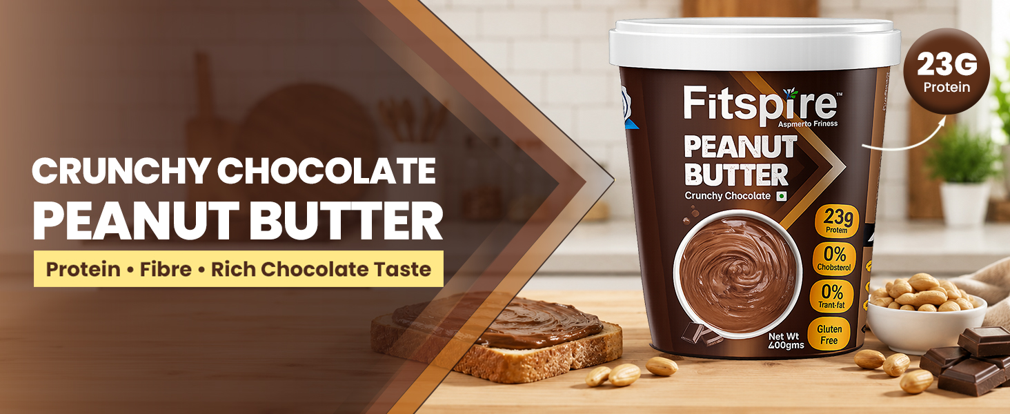 Fitspire Fit Super Pro Whey Protein Powder, Double Rich Chocolate, 2 lbs - 36g Protein per 100g - Whey Isolate & Concentrate - With Crunchy Chocolate Peanut Butter 23g Protein - Enzymes and Probiotics - Supports Muscle Growth and Recovery
