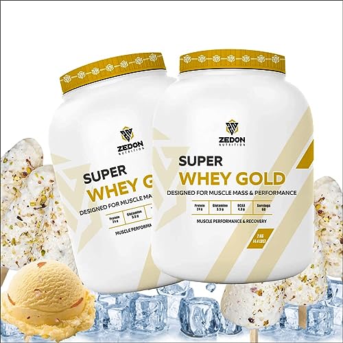 Super Whey Gold 100% Whey Isolate Protein Source, 24g Protein, Muscle Recovery for Men & Women, Vegetarian (Malai Kulfi, 2 KG)