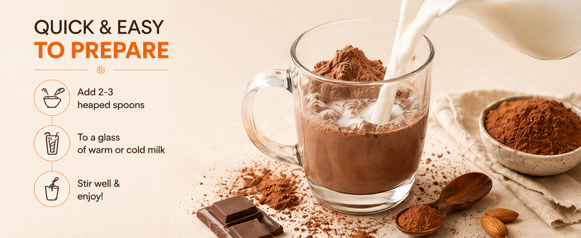 PRO+ Milky Millet Mix, Super Chocolate Flavor, 0% Refined Sugar, 16+ Superfoods, High Protein, 200g