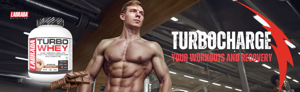 Labrada TURBO WHEY (Whey Protein Isolate, Whey Protein Concentrate and Creatine, 30g Protein, 41 Servings) - (1.8kg) (Chocolate)