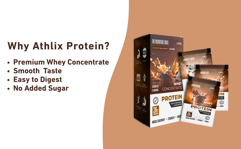Whey Protein Concentrate, Assorted Flavours, 35g x 3 Pack