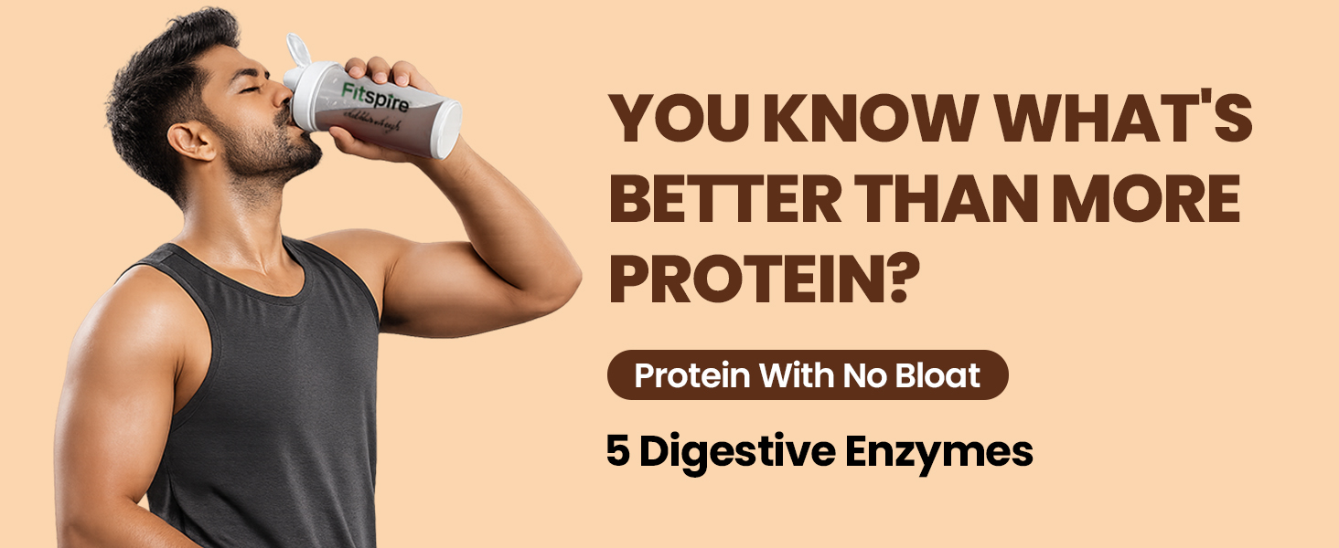 Fitspire Fit Super Pro Whey Protein, Double Rich Chocolate, 4 lbs (2 x 2 lbs) - Whey Isolate and Concentrate, 36g Protein per 100 g, Enzymes Probiotics for Digestion, Muscle Growth, Recovery, No Added Sugar