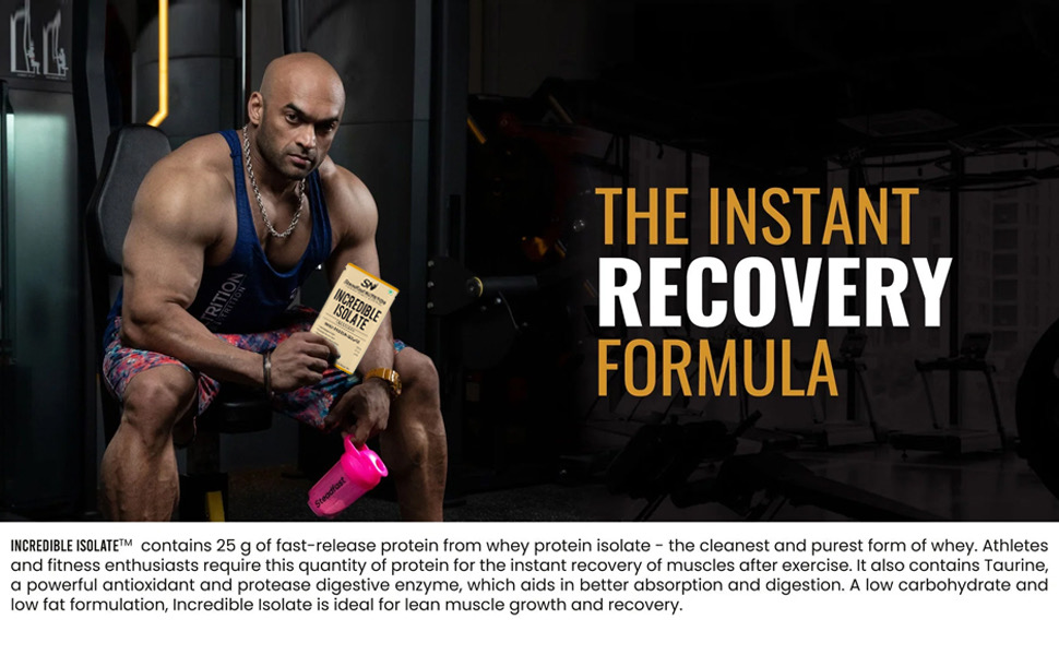 Steadfast Nutrition Incredible Isolate 25g Protein Muscle growth Strength Immunity Whey Protein (Mango 6 Sachets, 180g)