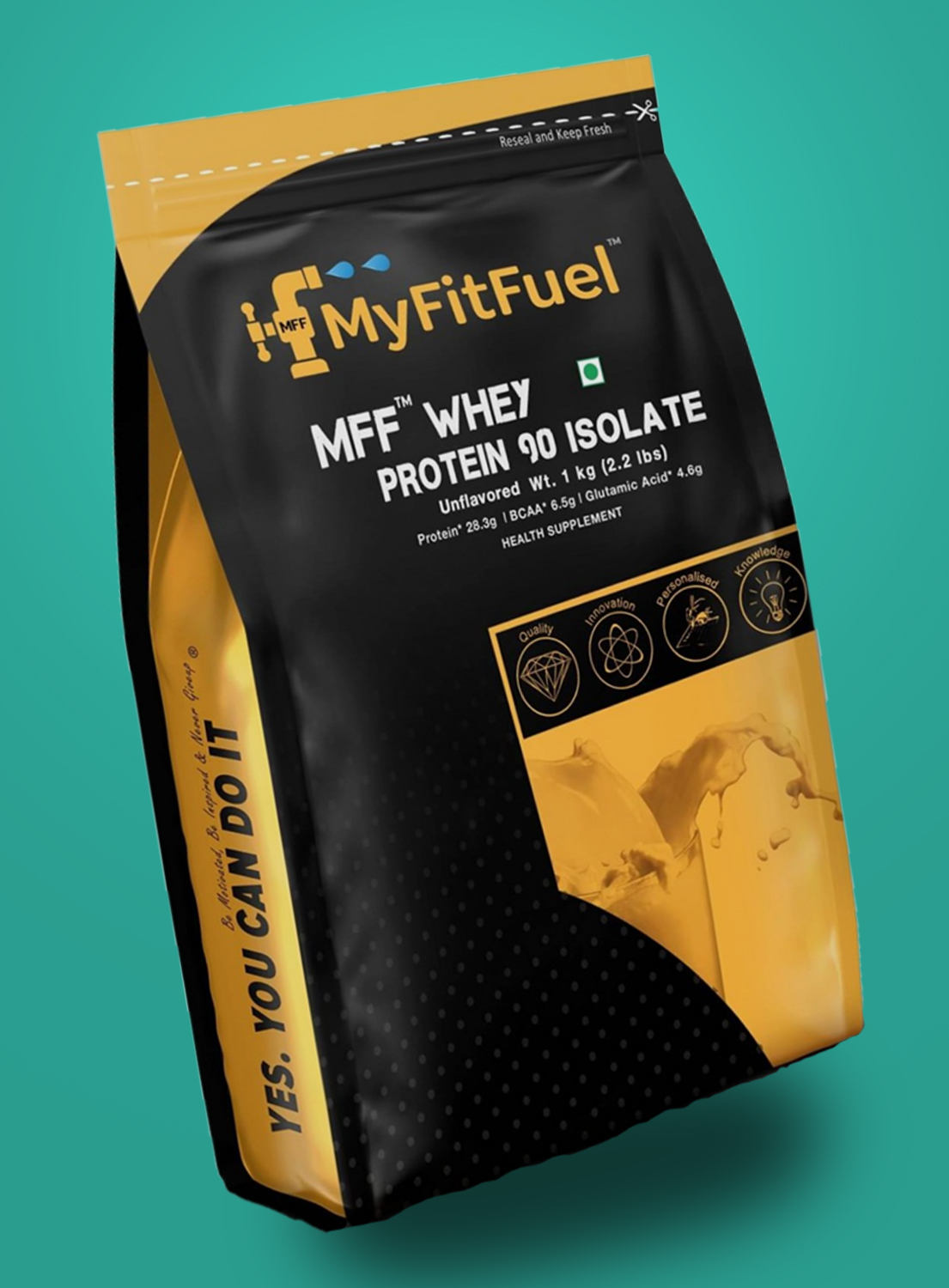 MyFitFuel MFF Whey Protein 90 Isolate | 1 Kg, 30 Servings (Rich Chocolate Delight) | Pure 100% Whey Isolate Protein