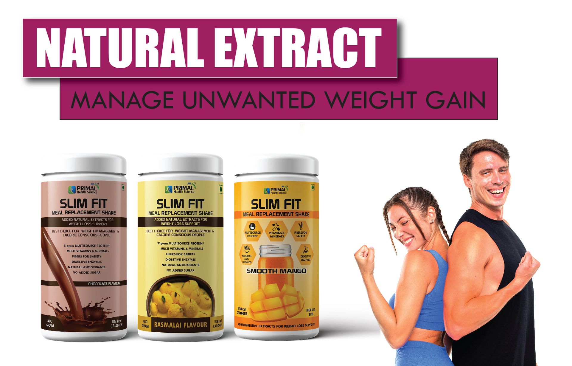 Primal Meal Replacement Protein Shake 400g | High Protein, Sugar-Free With Fibre | Essential Vitamins Minerals | Muscle Recovery & Energy | Alphonso Mango Flavor
