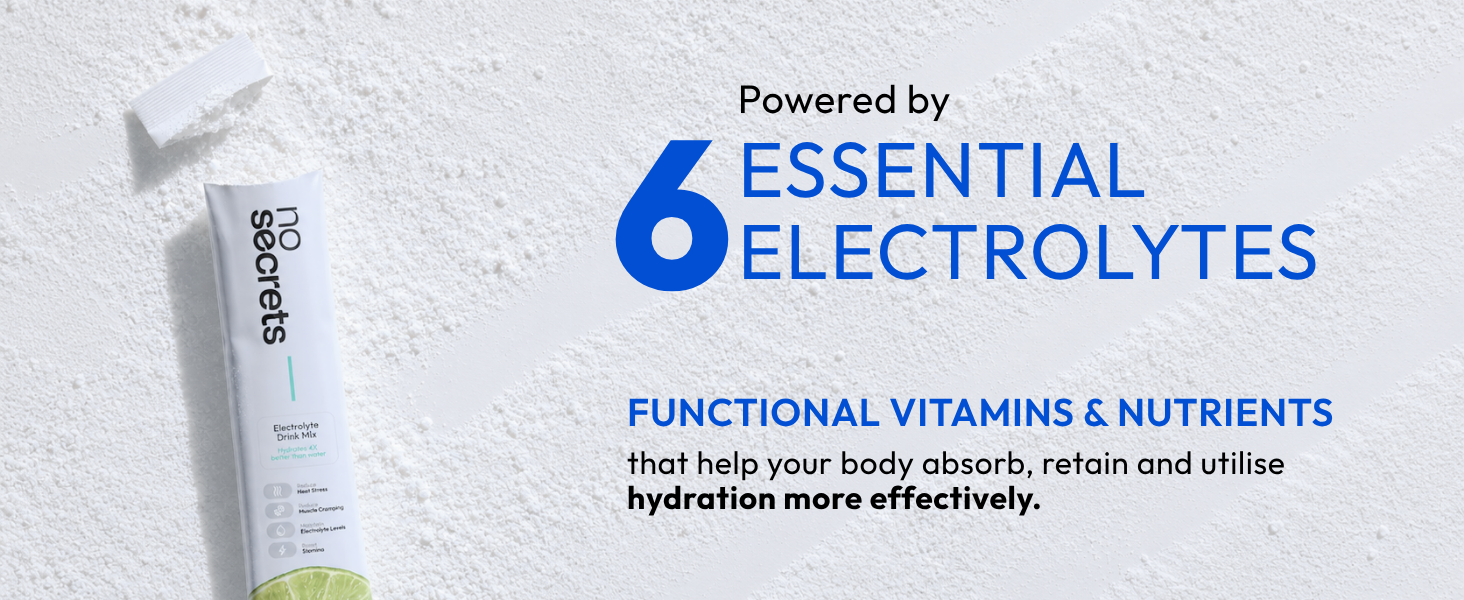 No SECRETS Perfect Hydration Duo – Lime, Orange & Pomegranate - Pack Of 2 (12 Sticks Each) | Electrolytes & antioxidants | Instant Hydration & Energy | Vegetarian | Daily Hydration & Recovery