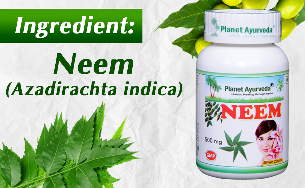 Planet Ayurveda Neem - 60 Capsules | Natural Supplement for Skin Wellness
