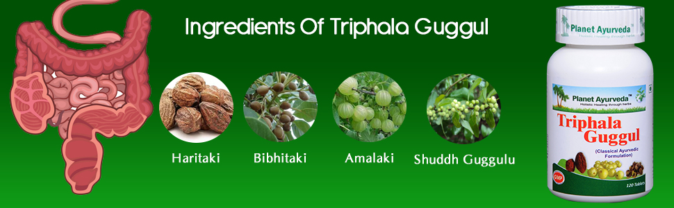 Planet Ayurveda Triphala Guggul Tablets - 120 Tablets (Pack of 2)