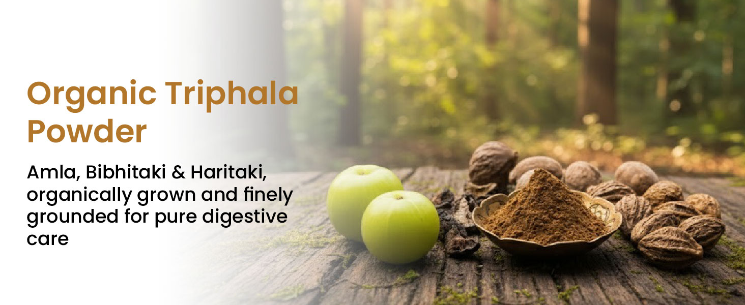 Vlado's Himalayan Organics Organic Triphala Powder - 100 GM | Triphala Churna For Gut, Immune & Intestinal Health | Colon & Digestion, For Balanced Bowel & Gut Health, Contains Bioactives and Antioxidants, GMP & NPOP Certified Organic I Helps Relieve Constipation | Herbal Supplement | Quick Acidity & Gas Relief |
