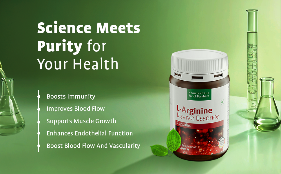 Kräuterhaus Sanct Bernhard L-Arginine Capsules with B-Vitamins|With B12,B1,B6,Folic Acid & Riboflavin|Supports Energy,Blood Circulation & Heart Health|Vegan,Non-GMO|1-Month Supply|60 Capsules