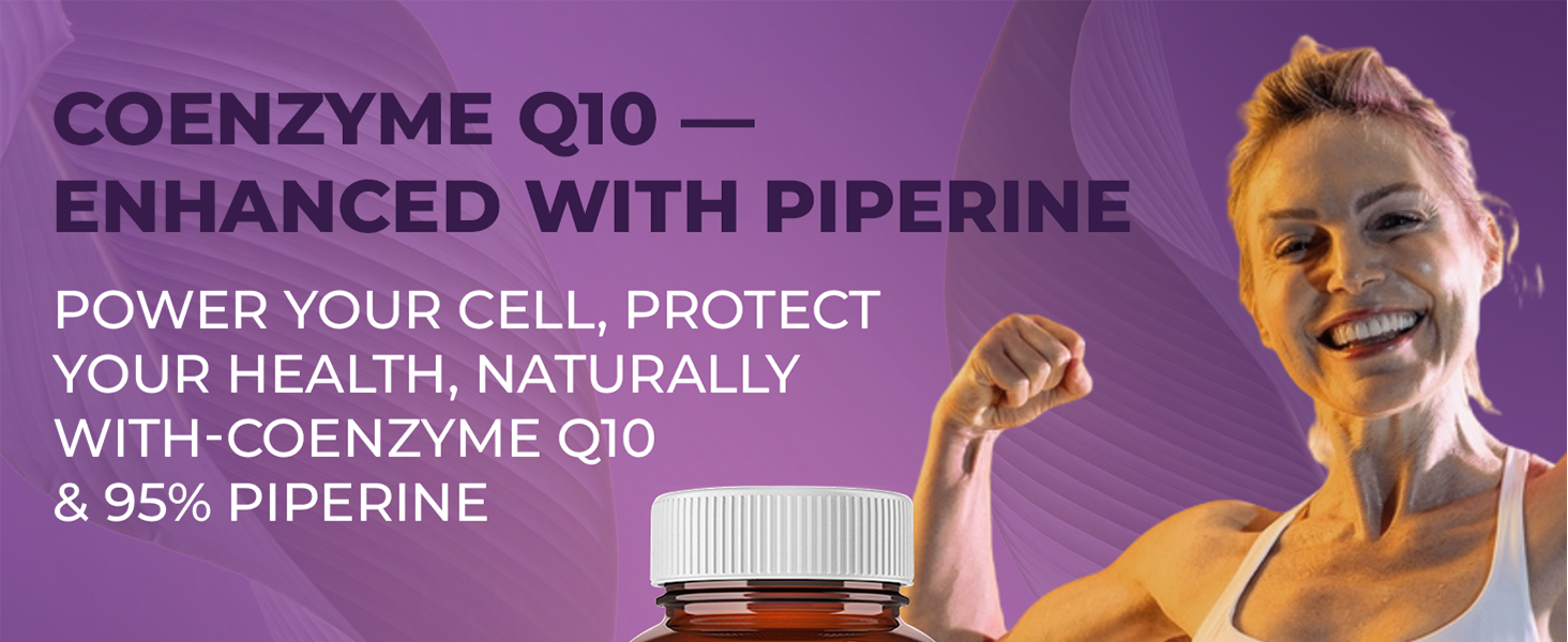 The Body Reserve Coenzyme Q10 200mg with 95% Piperine – High Absorption CoQ10 Supplement for Heart & Vascular Health | Supports Energy Production & Cellular Function | Powerful Antioxidant | 60 Vegetarian Capsules
