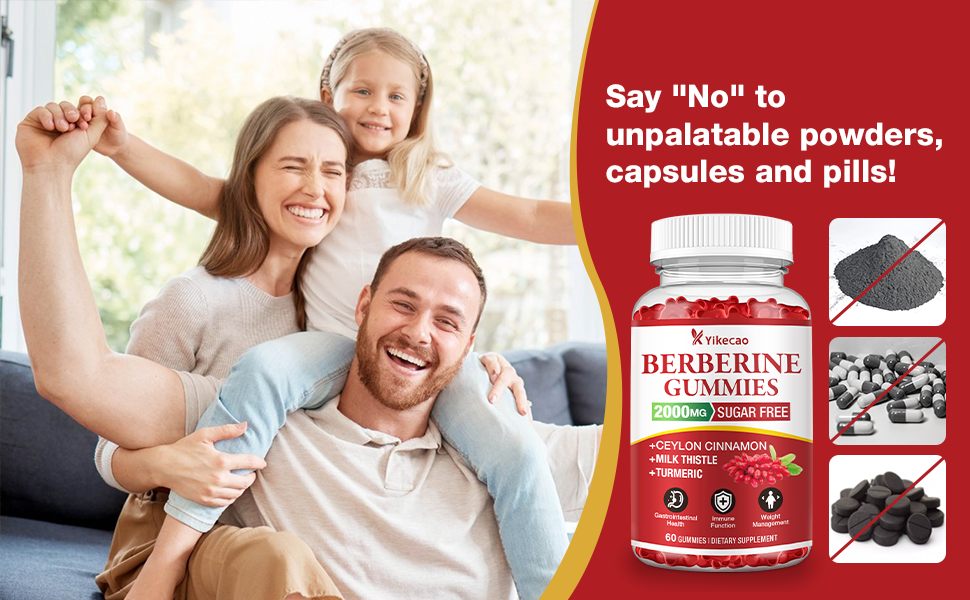 2 Pack Berberine Gummies with Ceylon Cinnamon, 2000mg Berberine HCL Supplement for Women & Men, Sugar Free, Vegan, Gluten-Free, Raspberry Flavor-120 Count