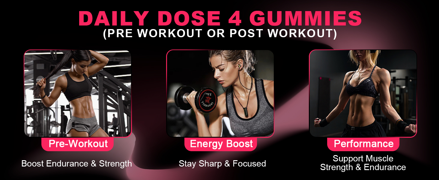 Creatine Gummies for Women, Creatine Monohydrate Gummies with Collagen