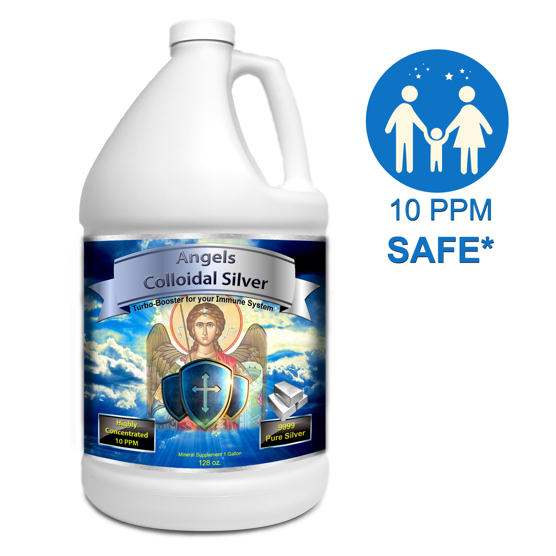 Colloidal Silver Immune Support 10 PPM Nano Liquid (128 fl oz)