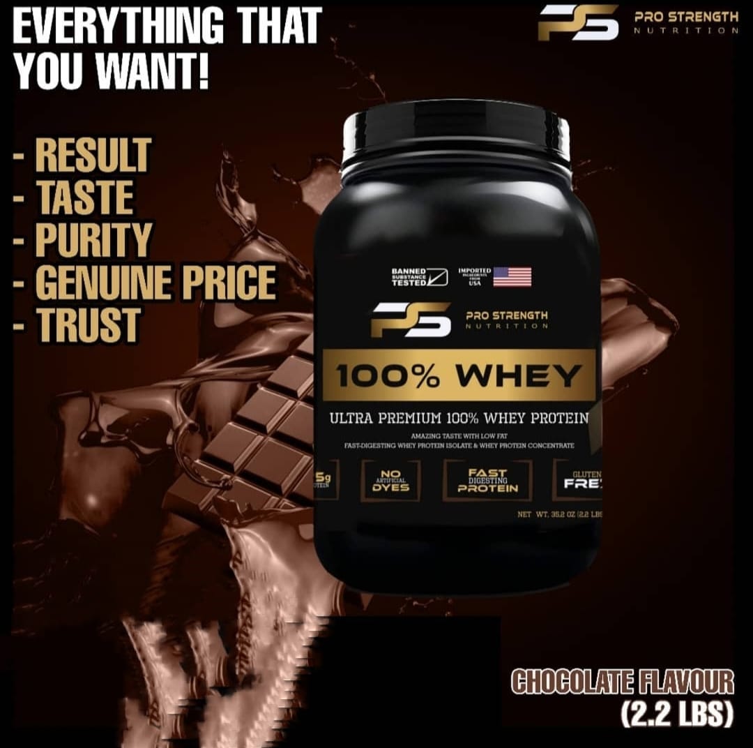 Whey Protein ProStrengh Nutrition (2.2 lbs/1kg) (33 Servings) (Double Rich Chocolate) | Boosts Strength & Endurance | Builds Lean Muscles | Fastens Muscle Recovery (Trikut Nutrition)