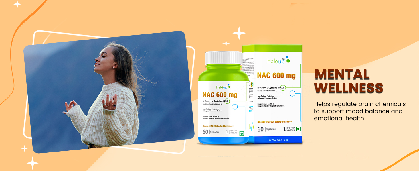 Haleup NAC 99% (N-Acetyl Cysteine) 600 mg, Haleup INC USA, 60 capsules, enriched with Vitamin C for Glutathione Production, Respiratory Health, Liver Detox, Antioxidant Support