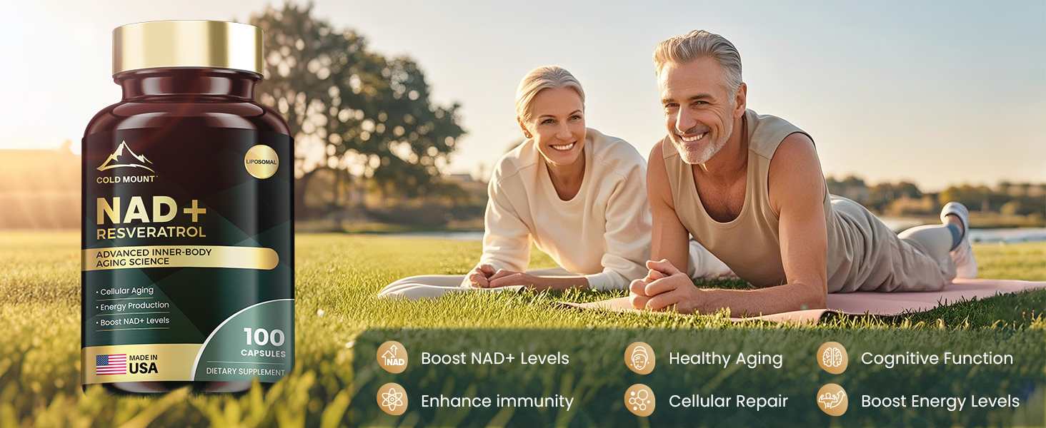 Liposomal NAD+ Supplement 1200 mg With Trans-Resveratrol, 100 Capsules