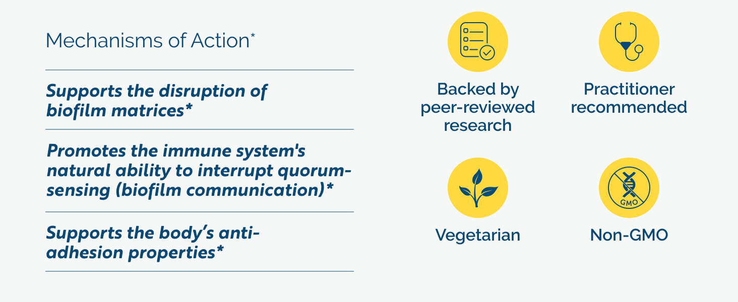 Researched Nutritionals BioDisrupt - Disrupt Biofilm Matrices - Clinically Researched Formula with EnzymesDisrupt Enzyme Blend, Cranberry Extract & N-Acetyl Cysteine (120 Capsules)