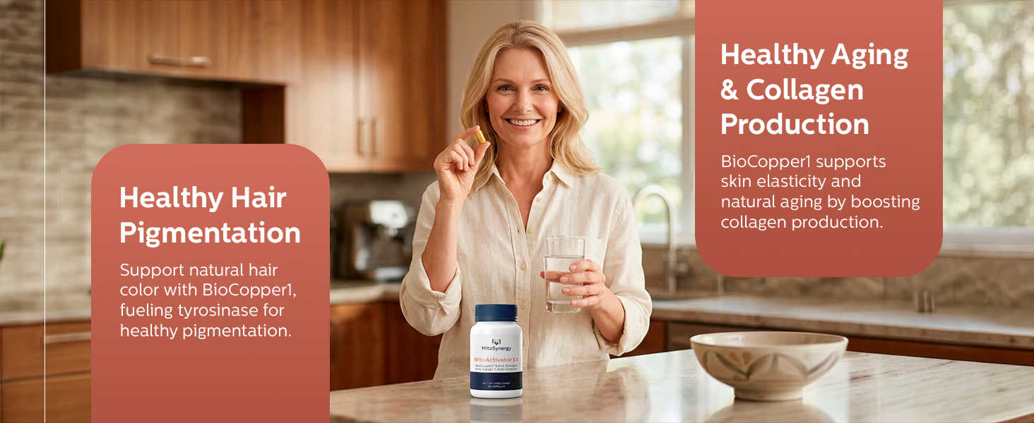 MitoActivator EX - BioCopper1 Cu1 (Cunermuspir) 0.5mg Extra Strength Bioavailable Copper - Mitochondrial NAD+ ATP Booster, Anti-Aging, Anti-Graying, Tick Immune Support