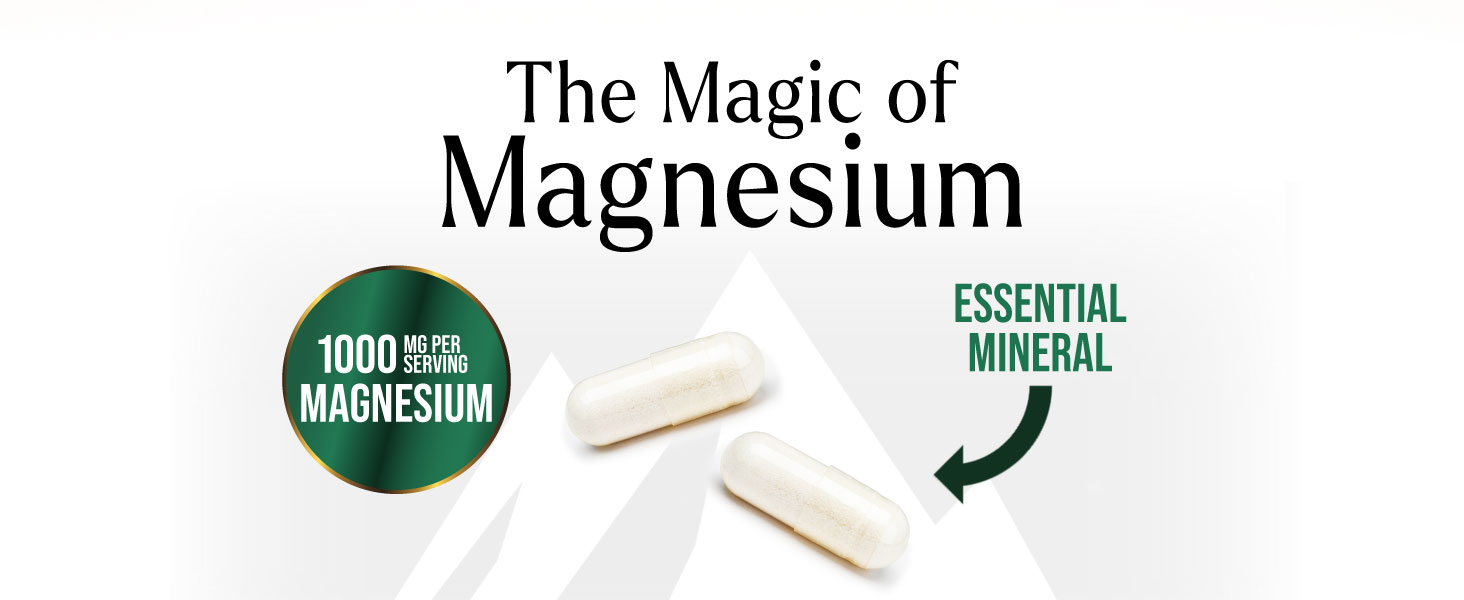 Magnesium Citrate Capsules - Max Absorption Magnesium Powder - Muscle, Bone, Nerve & Heart Health Support - Premium Formula is Powerful & Gentle for Women & Men - Bottled in USA - 240 Capsules