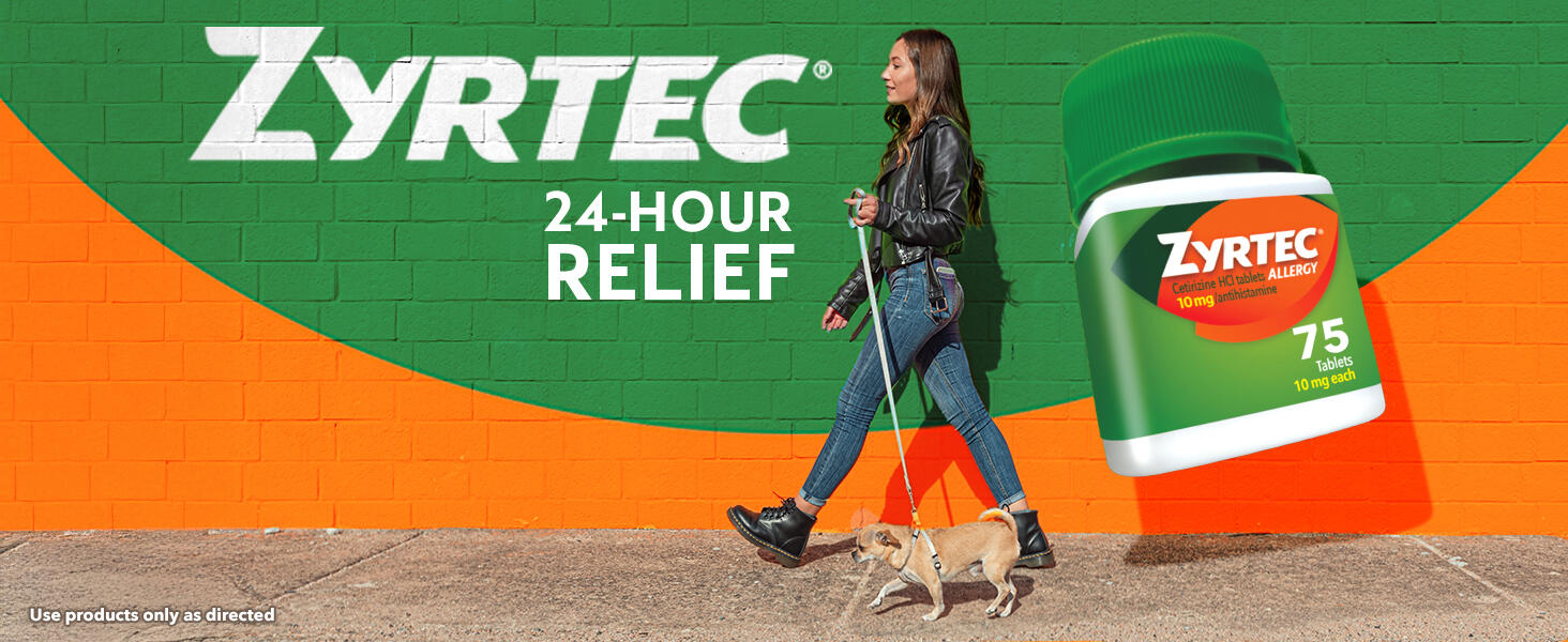Zyrtec 24-Hour Allergy Relief Tablets, 90-Ct Size Plus 3x1-Ct Packs