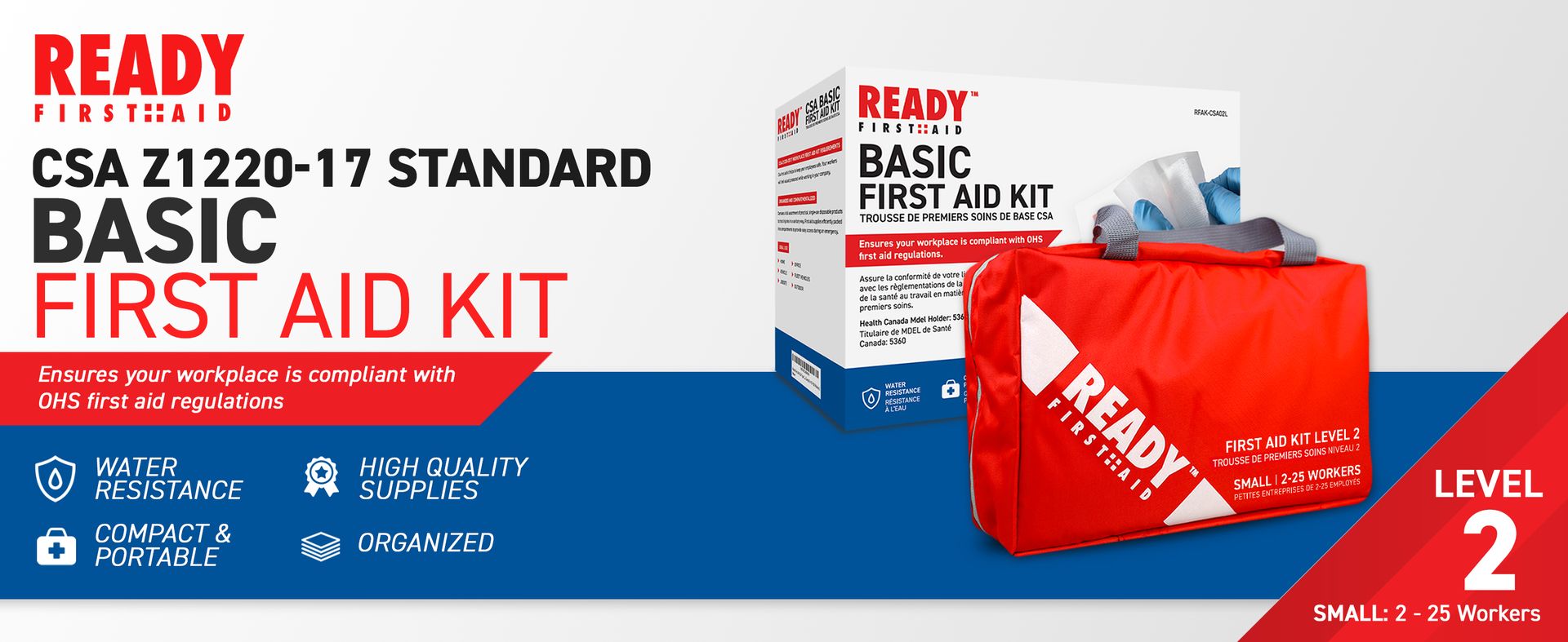 Ready First Aid CSA Type 2 Basic Workplace First Aid Kit for 2-25 Workers