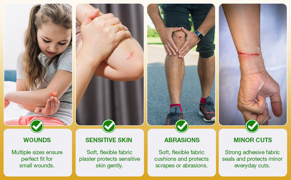Value Aid Assorted Washproof Plasters - Pack of 100 Individually Wrapped Hypoallergenic, Latex-Free Adhesive - 5 Popular Sizes for First Aid Kit & On-The-Go Medical Supplies