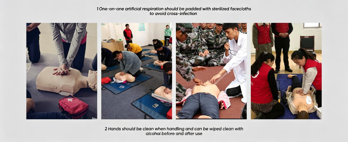 ELZEM Adult CPR Training Mannequin Rubber Mannequins First Aid Training in Cardiopulmonary Resuscitation for Teaching Training A