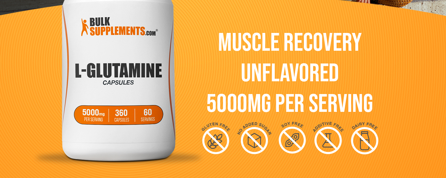 BulkSupplements.com L-Glutamine Capsules - Glutamine Supplement, Amino Acid Supplement - Gluten Free, 6 Capsules per Serving (5000mg), 360 Count (Pack of 1)
