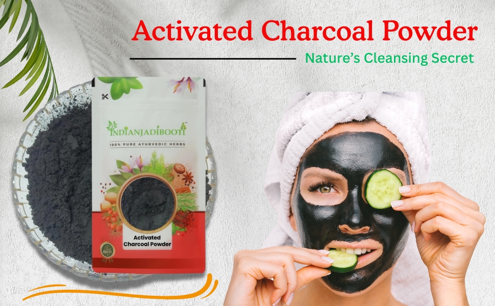 IndianJadiBooti Pure Activated Charcoal Powder | Ultra-Fine Botanical Base for DIY Face Masks, Natural Oral Care, Soap Making & Deep Cleansing - 500gm