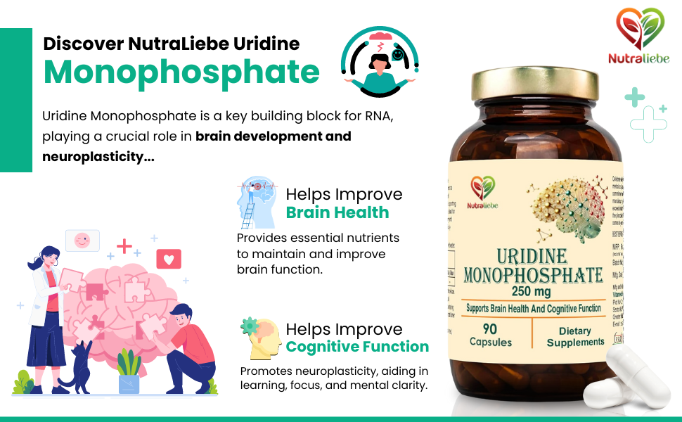 Uridine Monophosphate 250mg – 90 Capsules | Dietary Supplement | Supports General Health & Wellness | Non-GMO & Gluten-Free