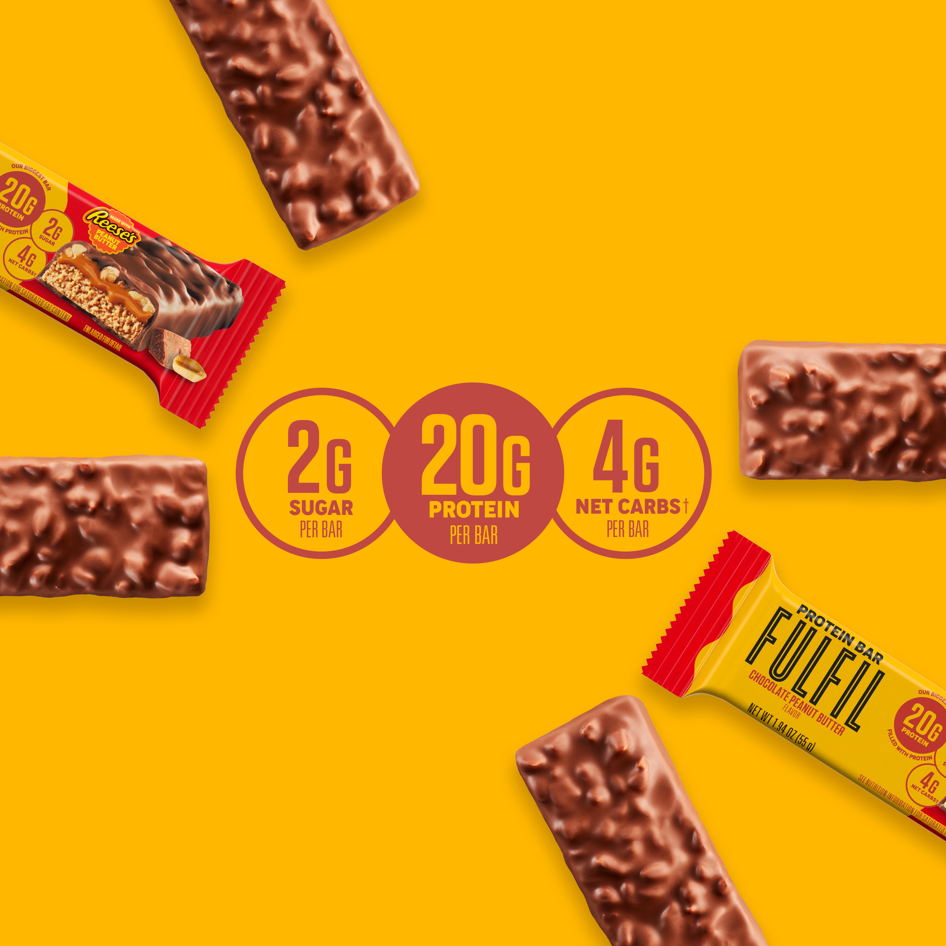 FULFIL Chocolate Salted Caramel Protein Bars, 15g Protein, 12 ct