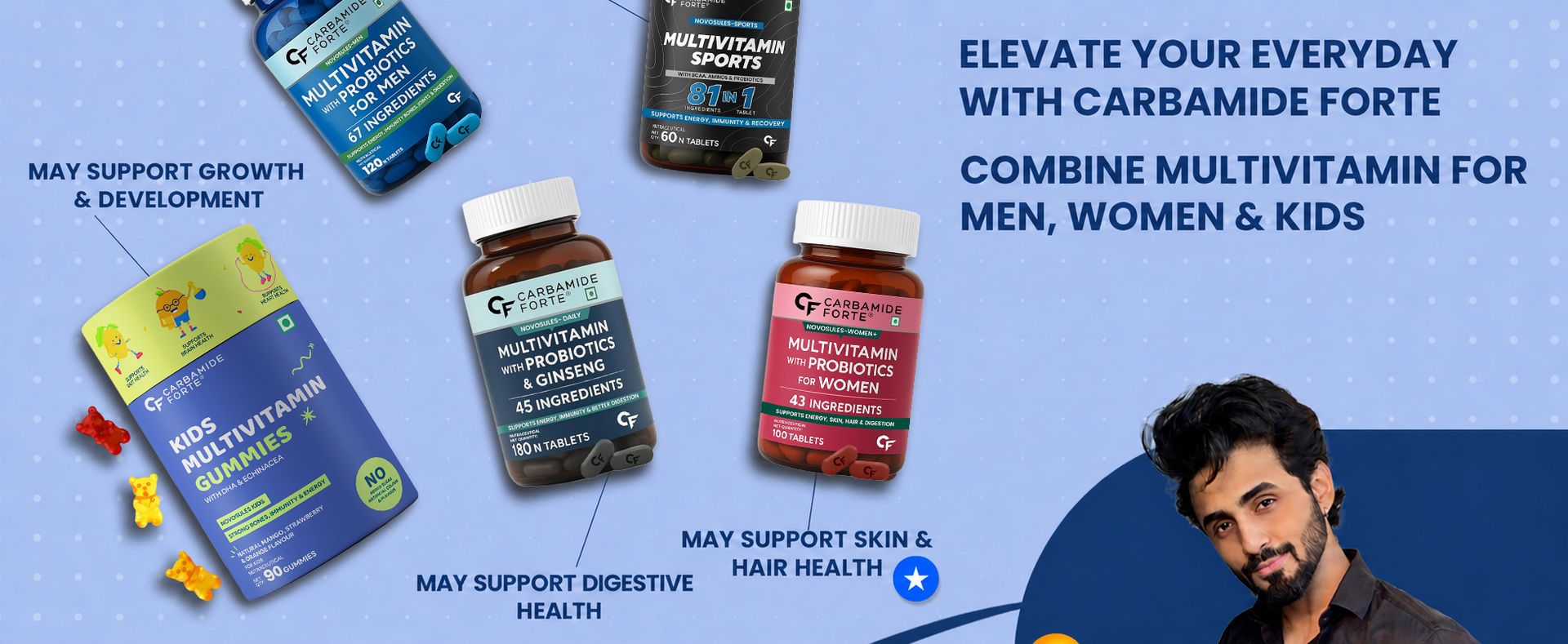 Carbamide Forte Multivitamin Tablet for Men Gym | Multi vitamin Tablet for Men | Multi Vitamin for Mens for Daily Immunity & Energy Support | 120 Tablets