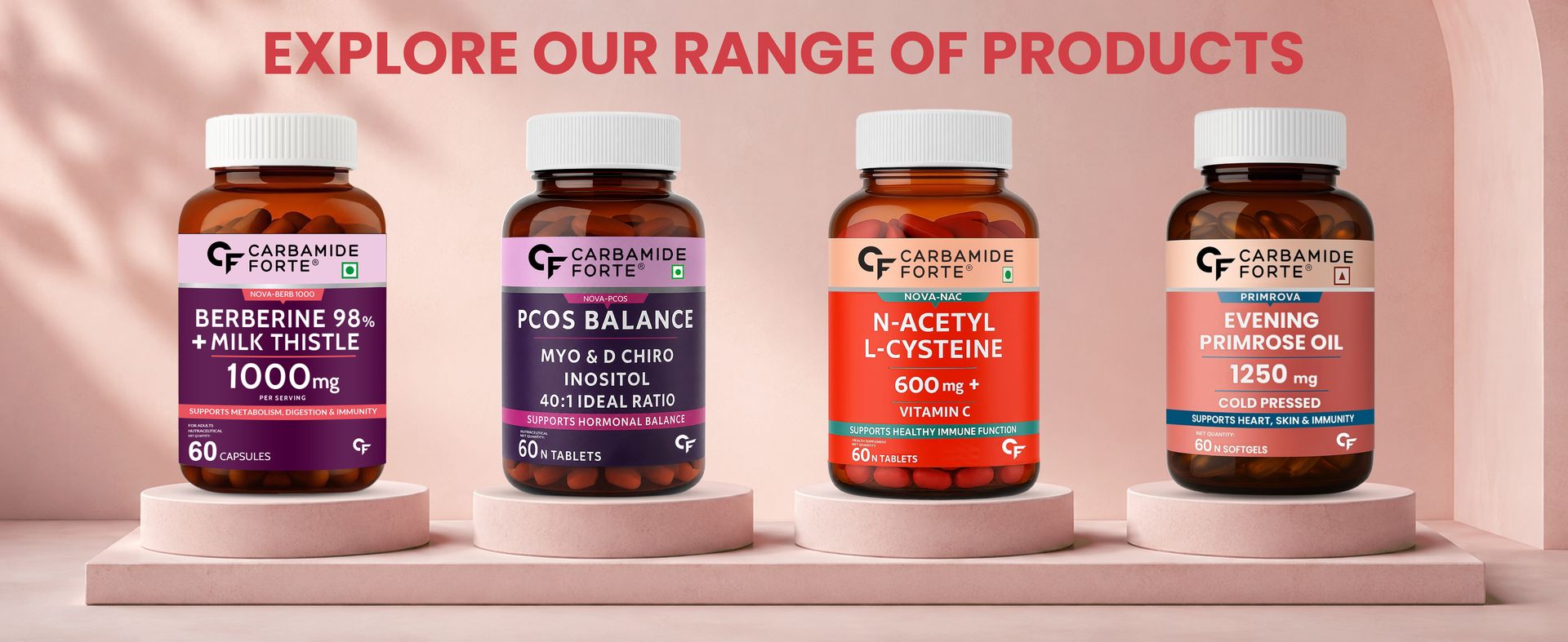 Carbamide Forte Berberis Berberine 95% with Milk Thistle & Cinnamon | Berberine Capsules 500 mg | 60 Veg Capsule