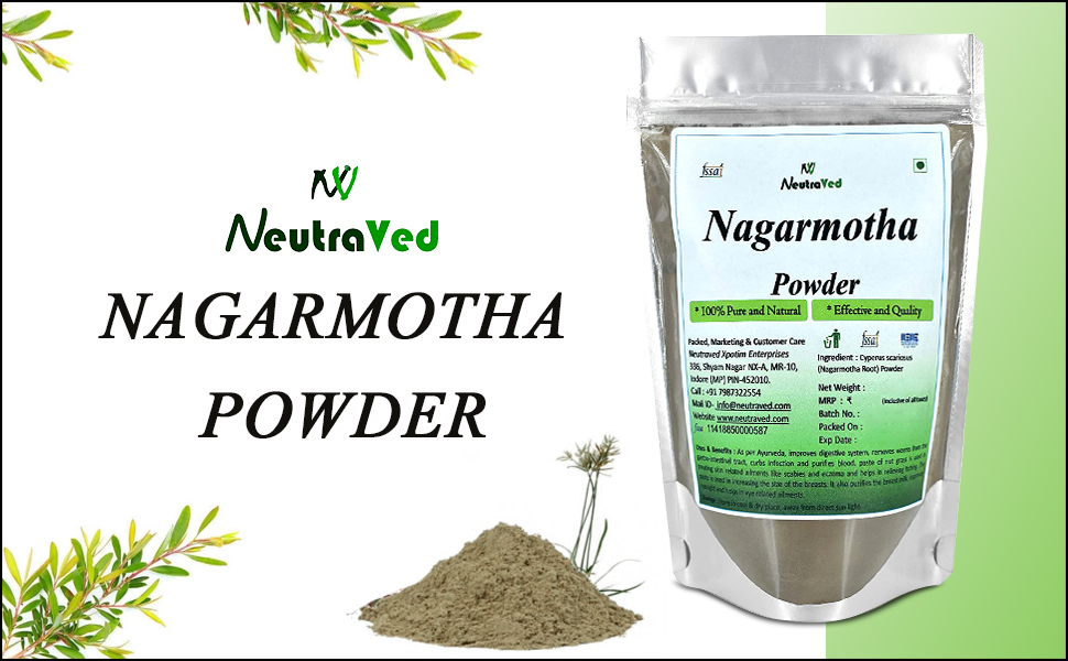 NeutraVed Nagarmotha Powder 100g | Nut Grass, Mustak, Musta Churna, 100G