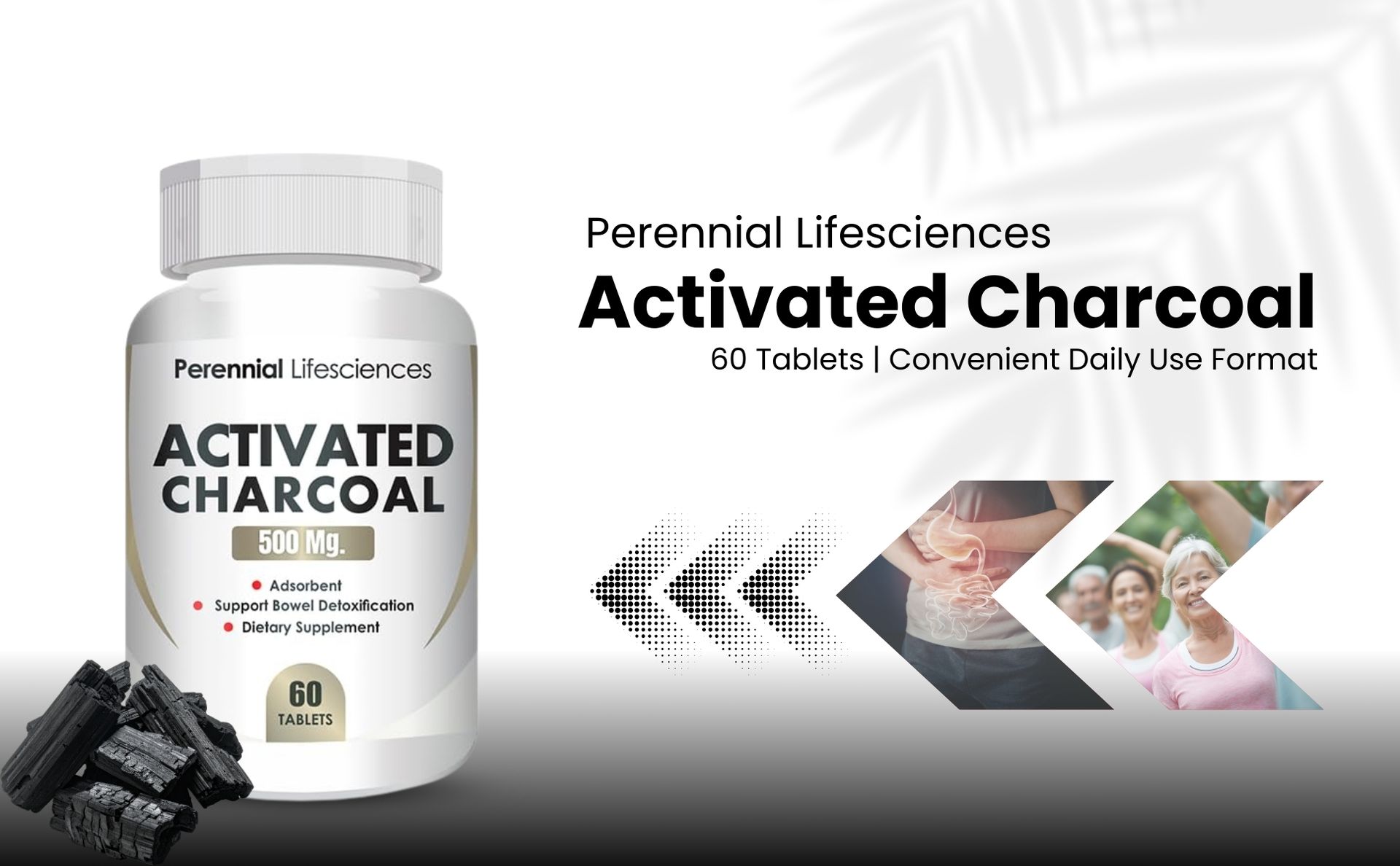 Activated Charcoal - 500Mg (60 Tablets)