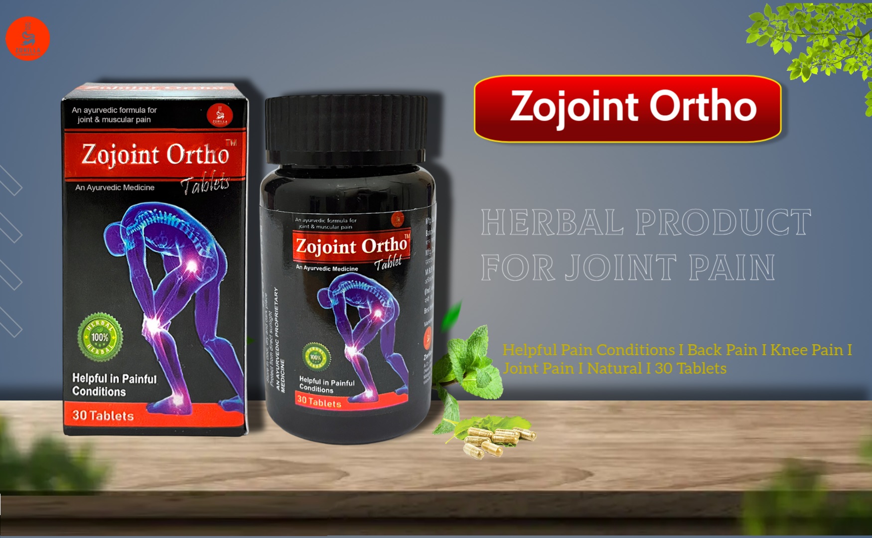Tablets I herbal product for joint pain, Helpful Pain Conditions I Back Pain I Knee Pain I Joint Pain I Natural I 30 Tablets