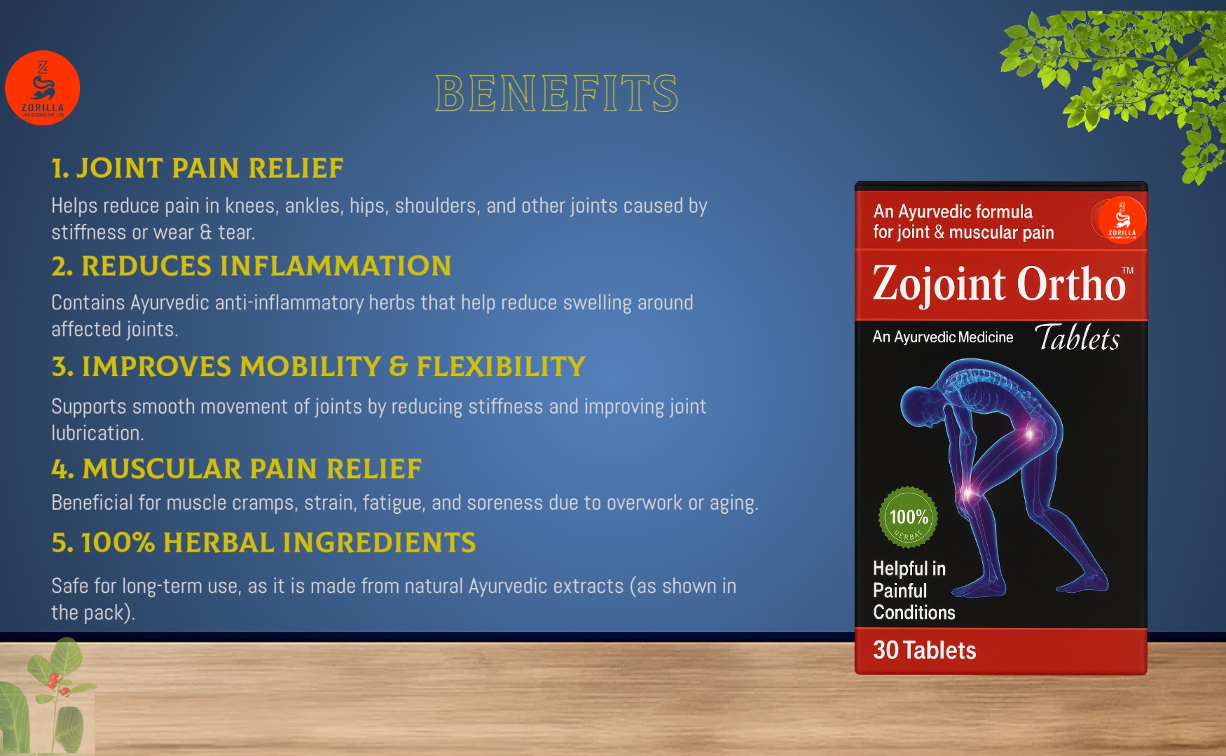 Tablets I herbal product for joint pain, Helpful Pain Conditions I Back Pain I Knee Pain I Joint Pain I Natural I 30 Tablets