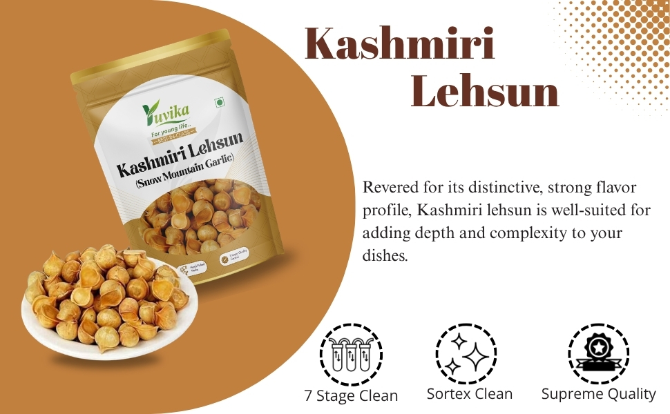 Yuvika Kashmiri Lehsun - Snow Mountain Garlic - Allium sativum - Lesun 400 Grams