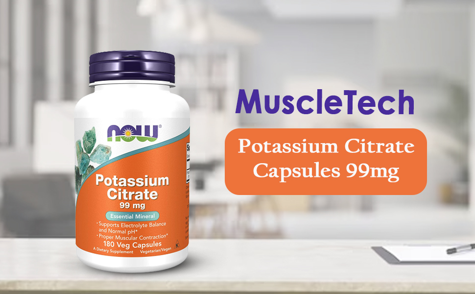 Now Foods, Potassium Citrate Capsules 99mg - 180 Capsules