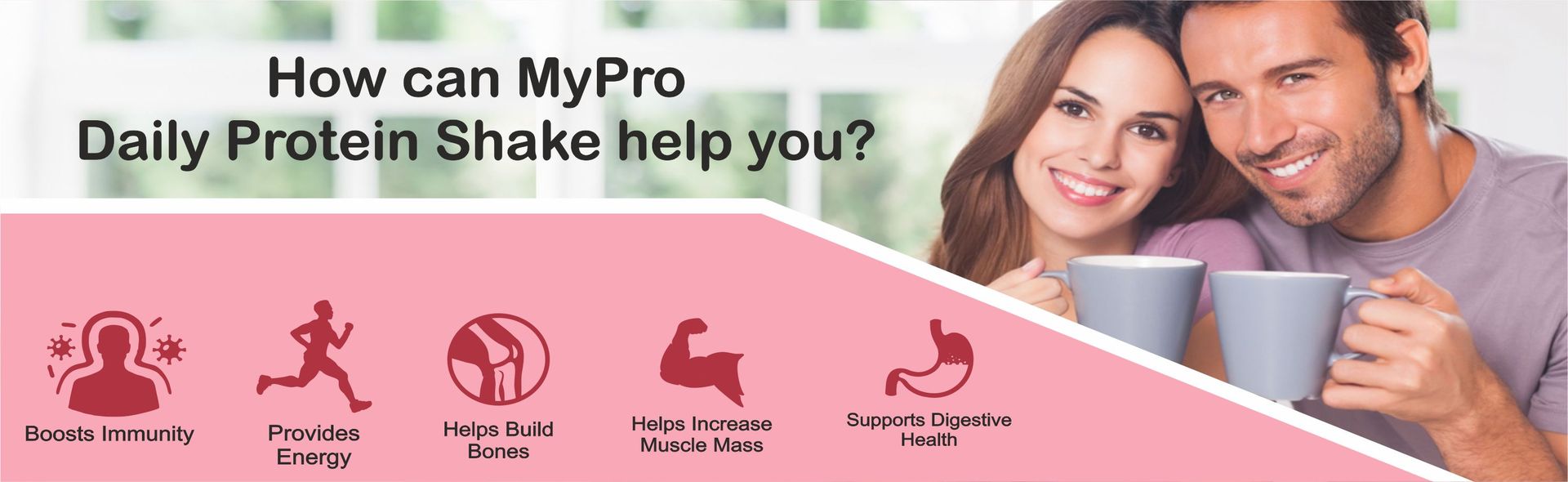 Mypro Sport Nutrition Daily Protein Shake 118 kcal Calories, 25 Vitamin -Serving -40- For Men & Women Strawberry Milk Shake Flavor For 400Gm