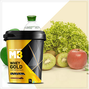 MuscleBlaze 100% Whey Gold Protein Powder Isolate, 1kg (2.2lbs)