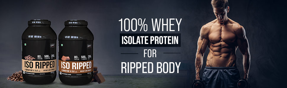 QNT ISO Ripped Whey Protein Isolate Powder | With L-Carnitine & CLA | 32g Pure Whey Isolate per Serving | Supports Lean Muscle Growth & Weight Loss | Cafe Bevarabia Flavor, 2 Kg