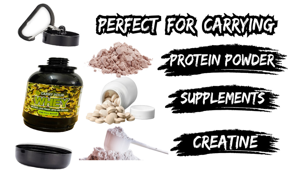 NEW 2024 Whey Bottle Combo - Small Portable Protein Container With Key-Chain, Supplement Powder Carrying Funnel, 30 ml Flask (Pack of 5)